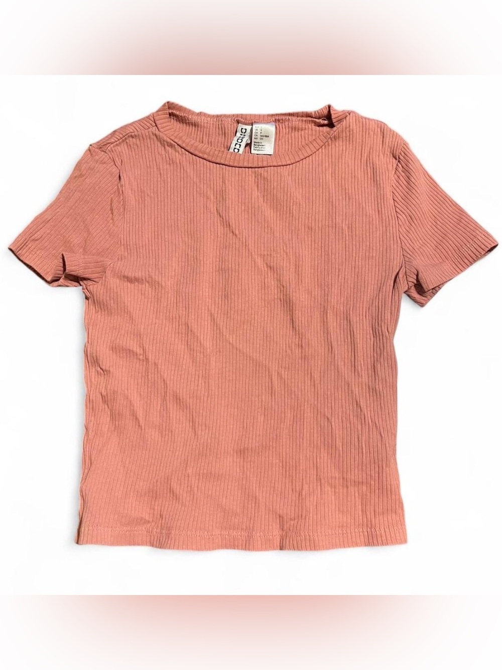 H&M Divided Ribbed Pink Baby Tee